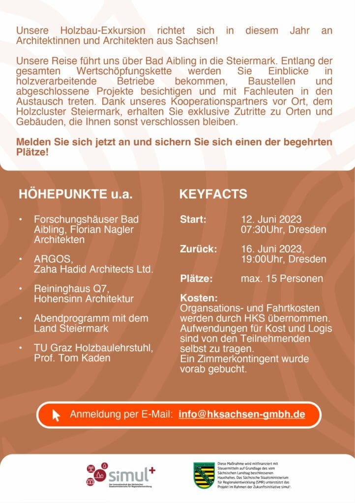 Holzbau Kompetenz Sachsen GmbH &ndash; 4HKS Exkursion23 Flyer A5 4