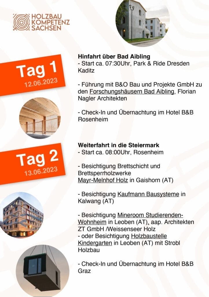 Holzbau Kompetenz Sachsen GmbH &ndash; HKS Exkursion23 Flyer A5 2